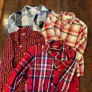 Set of 4 boys button down shirts size small